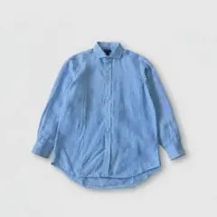 Lands' End リネン ギンガム チェックシャツ ブルーのサムネイル