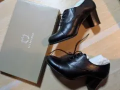 HIMIKO ブラック レースアップ ヒールシューズ