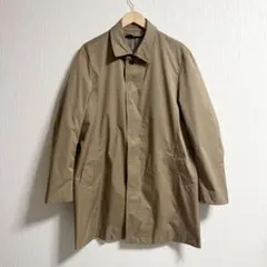 j.press ジェイプレス　メンズ　ベージュ ステンカラーコート ストライプ柄