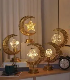 LEDスター、月、吊り下げ式&固定式アイアンアート