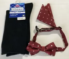 COMME CA ISM 蝶ネクタイ チーフセット　黒靴下(新品未使用)付