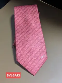 BVLGARI ネクタイ レッド系 ストライプ柄