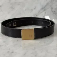 dunhill ダンヒル ベルト ブラック ゴールド金具 本革 黒 シンプル