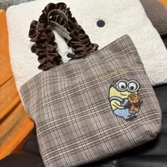 メゾンドフルール ミニオン チェック柄トートバッグ