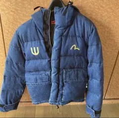 デニムフード付きダウンジャケット