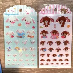 【正規品】サンリオ　シュガーバニーズ　くろうさ　しろうさ　シール 　韓国限定