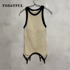 良品　TODAYFUL トゥディフル カップインボーダータンクトップ　ベージュのサムネイル
