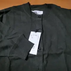 タグ付き　オリーブグリーン ニット 七分袖カーディガン サイズII