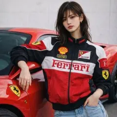 Ferrari F1 ブルゾン 中綿 刺繍ロゴ　M