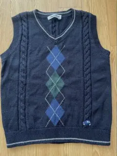 familiar ネイビー アーガイル柄 ベスト 100