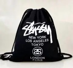 Stussy ナップサック ブラック ストゥーシー リュック 自然界隈
