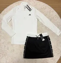 【新品】アディダス S ゴルフセットアップ 保温ポロシャツ ＆ フリーススカート