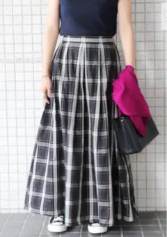 SLOBE IENA タータンチェックロングスカート