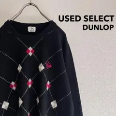 古着 “DUNLOP” Crewneck Knit / 黒 ラグランニットのサムネイル