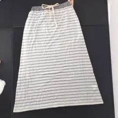 新品ハートマーケットボーダーリバーシブルロングスカート