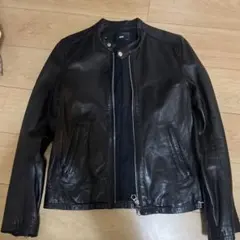 HARE ブラック シングルライダースジャケット S