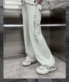 nmtc+ レースレイヤードパンツ　グレー