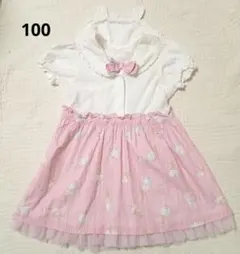 く*ん様 クーラクールアイスクリーム柄 半袖ワンピース 100