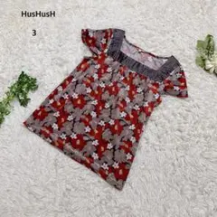 ハッシュアッシュ　チュニック　トップス　半袖　体型カバー　オトナカワイイ花柄Lのサムネイル