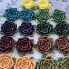 薔薇のカボション9色