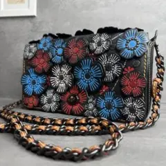 COACH コーチ ティーローズ ディンキー チェーンショルダーバッグ ブラック