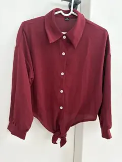 長袖シャツ ボルドー XSサイズ