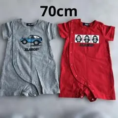 美品 XLARGE KIDS ロンパース ゴリラ 2枚セット 70cm 半袖 夏のサムネイル