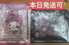 HappyくじA賞3 フィギュア おすわりマイメロディ Ｅ賞フラットポーチクロミ