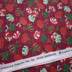 ▼USAコットン＊ジョアンケスラー＊クリスマス＊キャンディ柄＊レッド