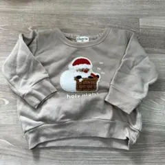 裏起毛　トレーナー　クリスマス　サンタ　80cm