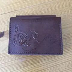 MOOMIN 本革三つ折りミニ財布　リトルミイ　茶色　ムーミンのサムネイル