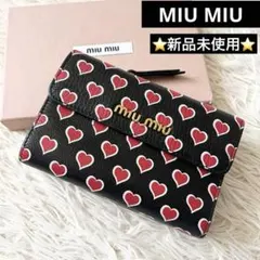 miu miu 三つ折り財布 マテラッセ クリスタルロゴ ブラックrfid - メルカリ
