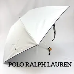 POLO RALPH LAUREN 折りたたみ傘 晴雨兼用 ホワイト ロゴ美品