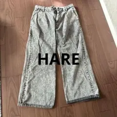 HARE ケミカルウォッシュ ワイドデニムパンツ M