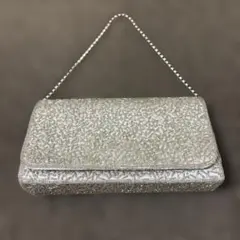 組曲　クミキョク　シルバー ビーズ装飾 クラッチバッグ