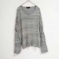 MICHEL KLEIN HOMME ボーダー Vネック カットソー グレー