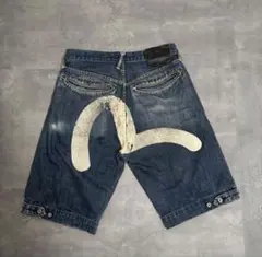 90s EVISU 大黒ペイントデニムハーフパンツ ビックカモメ W30
