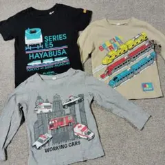 男の子半袖・長袖Tシャツ3枚セット 100cm