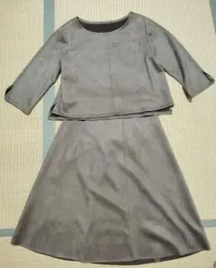 グレー スエード風 スカートセットアップ
