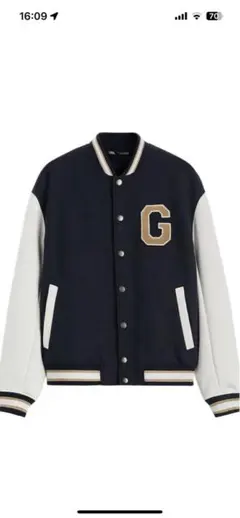 ZARA 刺繍デザイン スタジャン Mサイズ ネイビー/ホワイト ZARA 刺繍デザイン スタジャン Mサイズ ネイビー/ホワイト ZARA