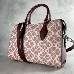 極美品　近年モデル　スペードフラワー ジャガード ショルダーバッグ　2way