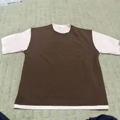ikka XL Tシャツ ブラウン/ホワイト