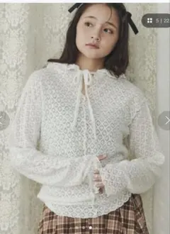 merry jenny フードレースtops オフホワイトのサムネイル