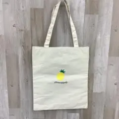 パイナップルプリント トートバッグ　マチ無し　B品
