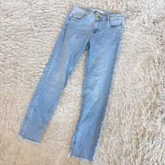 ZARA TRAFALUC カットオフ デニム スキニー ジーンズ ライトブルー