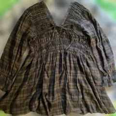 LOWRYSFARM トップス シャーリング チュニック ブラウス