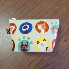 ネコ柄のハンドメイドミニミニポーチ