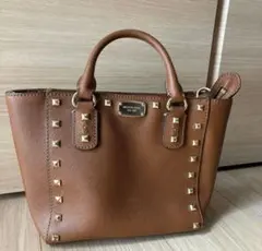 マイケルコース 2WAYスタッズ付きハンドバッグ／ショルダーバッグ／ブラウン