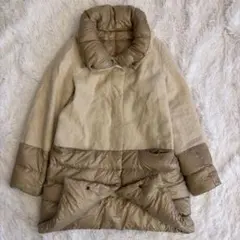 良品☆大きいサイズ メルヴェイユヴァント リバーシブル 切り替えダウンコート