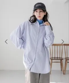 完売商品　ローリーズファーム　ストライプ2WAYシャツ